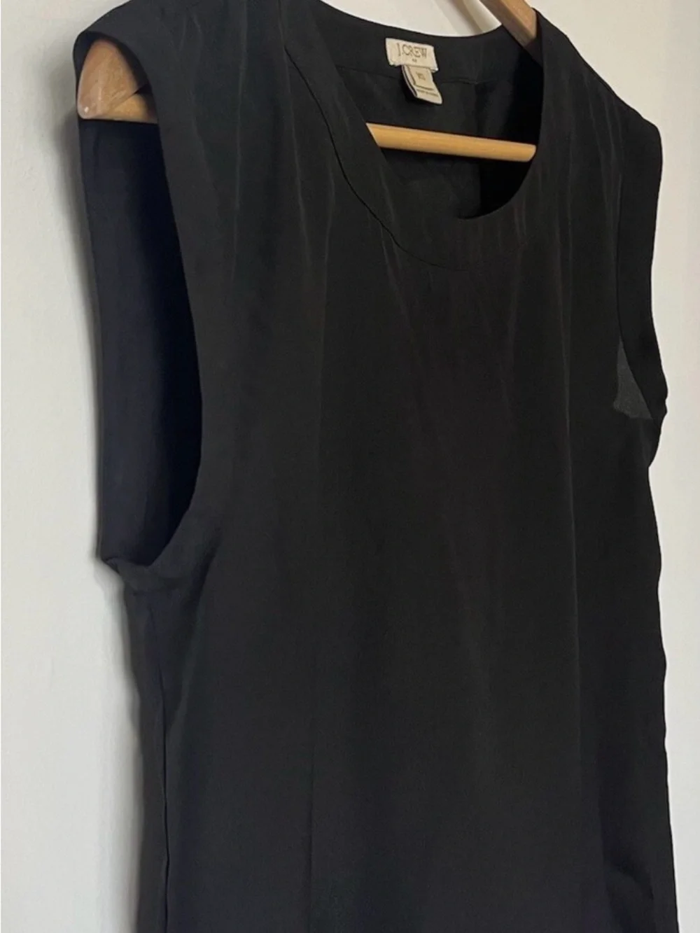 J. Crew Black Satin Cap-Sleeve Blouse XS